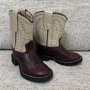 Toddlers Size 4 Old West Leather Cowboy Boots Like New